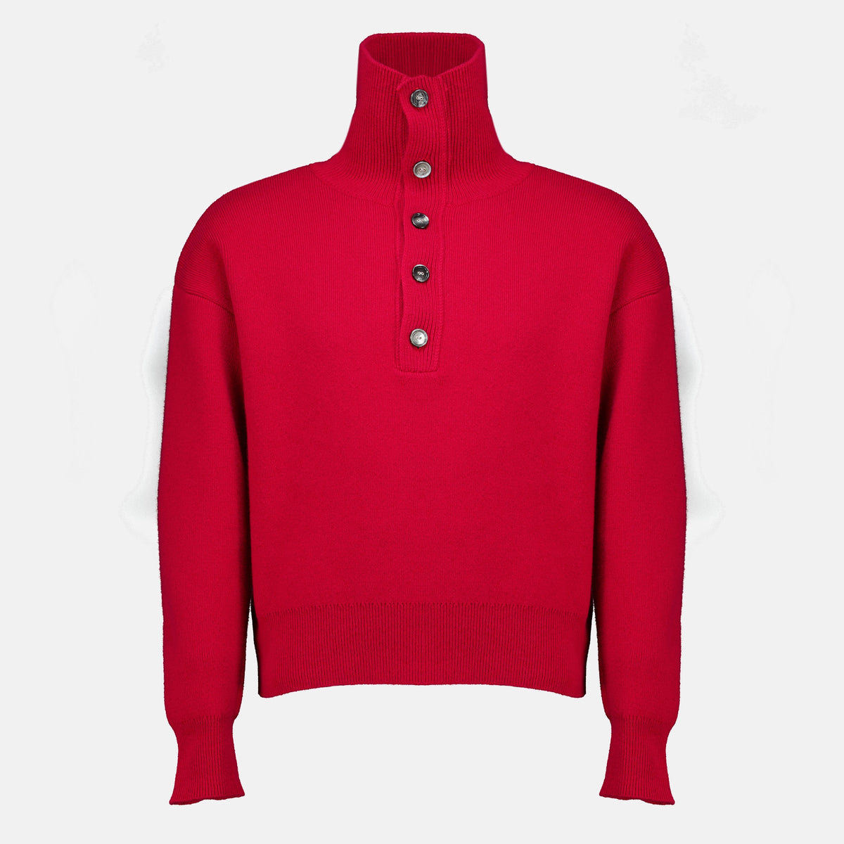 Sweatshirts Roter Hoher Kragen Pullover Ami PARIS Rouge Unisexe
