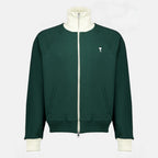 Sweatshirts Green Zip-Up Cotton Jacket Ami PARIS Vert Unisexe