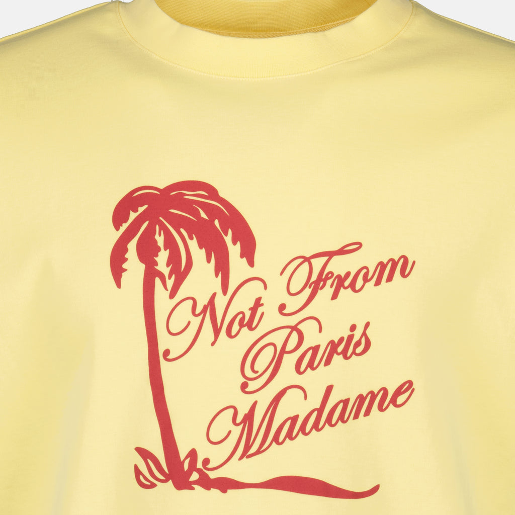 T-shirts Yellow T-shirt Palm Tree Slogan Drole De Monsieur Jaune Homme