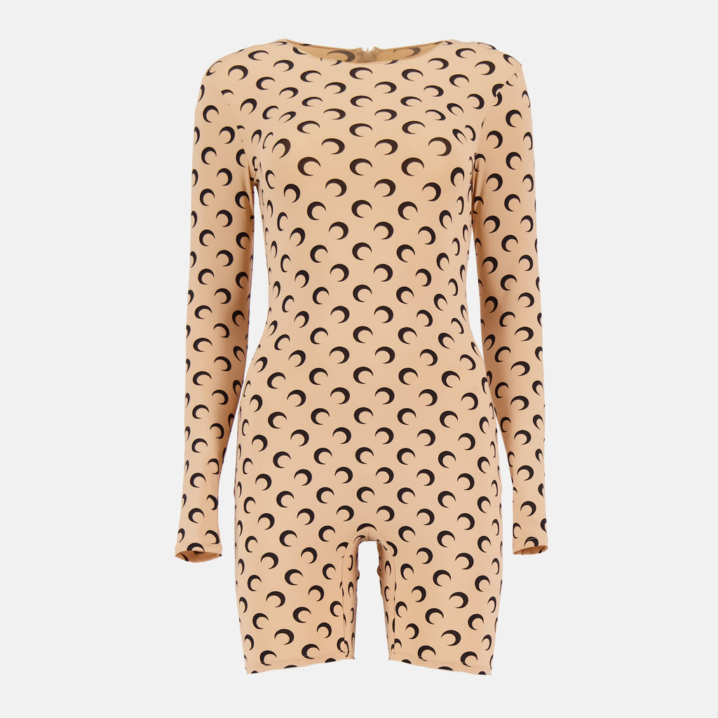 Bild des Jersey Moon Kurzoverall von Marine Serre für Frauen - Herbst-Winter 2025 - Vorderansicht