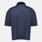 Image de l'article Polo en coton bleu marine à rayures de la marque Ami PARIS pour Unisex - Saison Printemps-Été 2026 - Vue de Dos