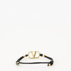 Bild des schwarzen Vlogo-Armbandes der Marke Valentino Garavani für Frauen - Frühjahr-Sommer 2026 - Vorderansicht
