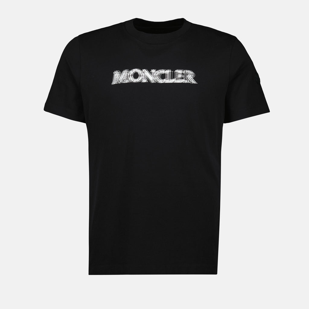 T-Shirts Verschwommenes Logo T-Shirt Moncler Schwarz Homme