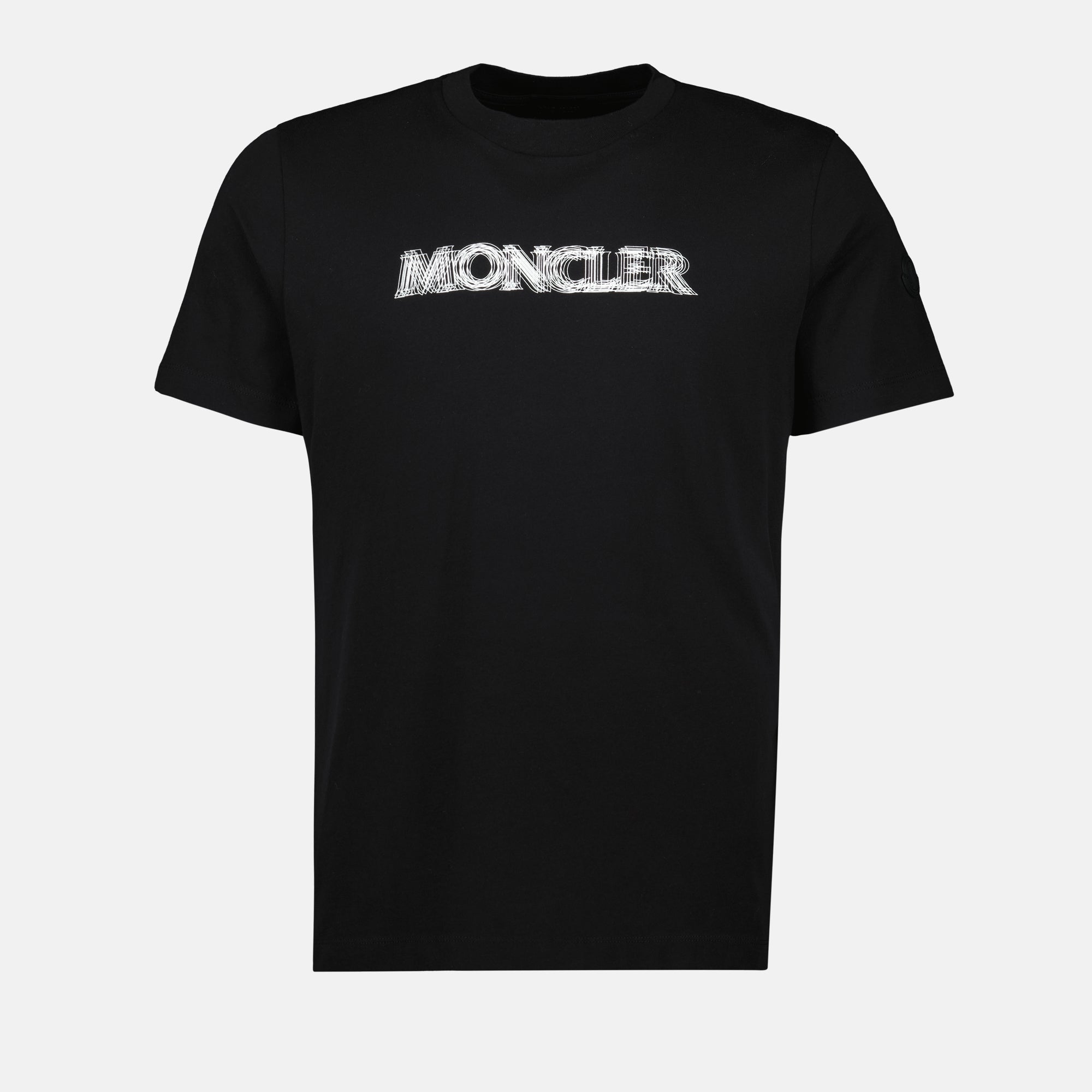 T-Shirts Verschwommenes Logo T-Shirt Moncler Schwarz Homme