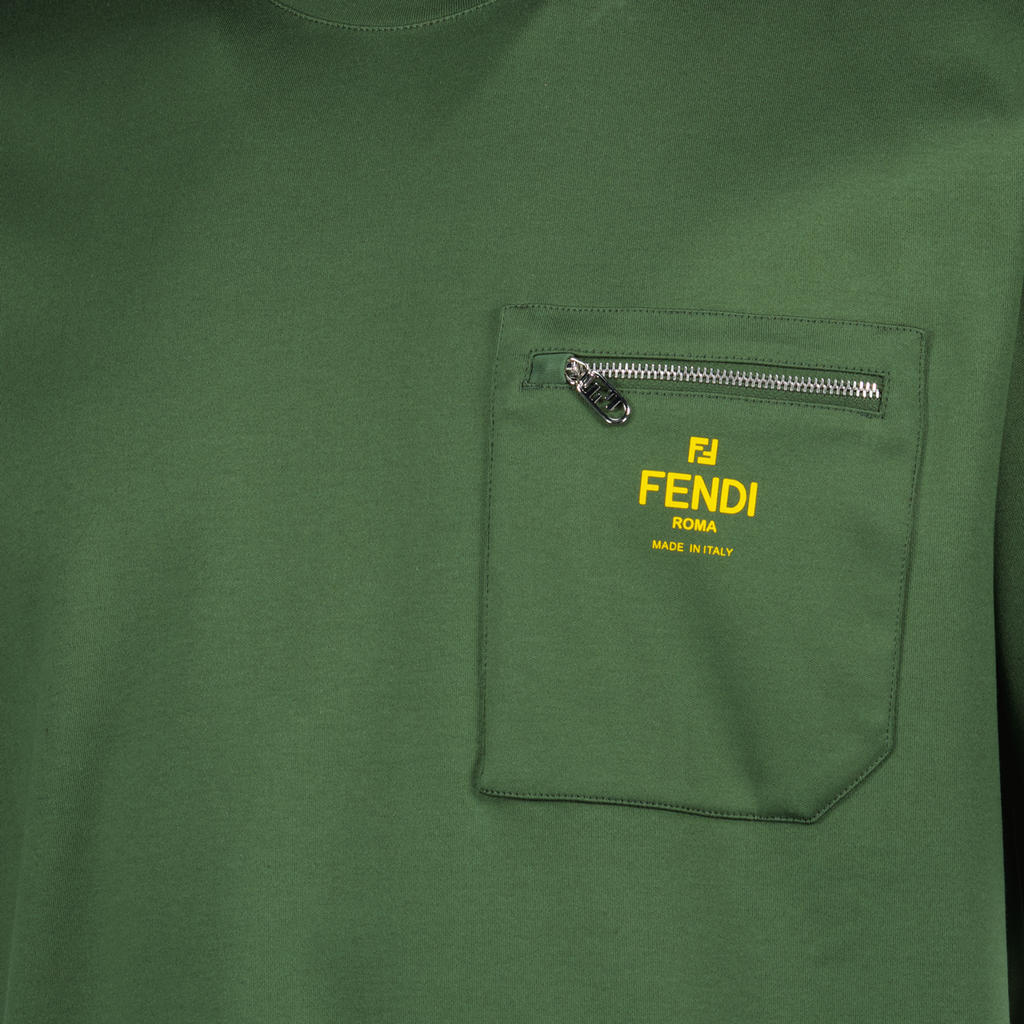 T-shirts Cotton T-shirt Fendi Green Homme