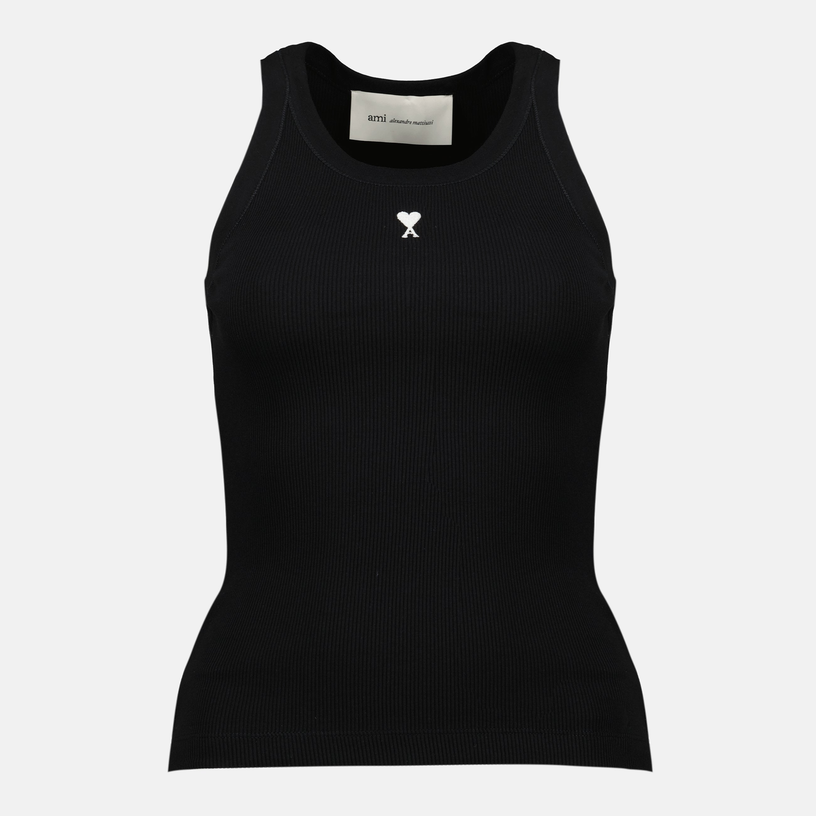 Image de l'article Débardeur Ami de coeur noir de la marque Ami PARIS pour Femme - Saison Printemps-Été 2026 - Vue de Face