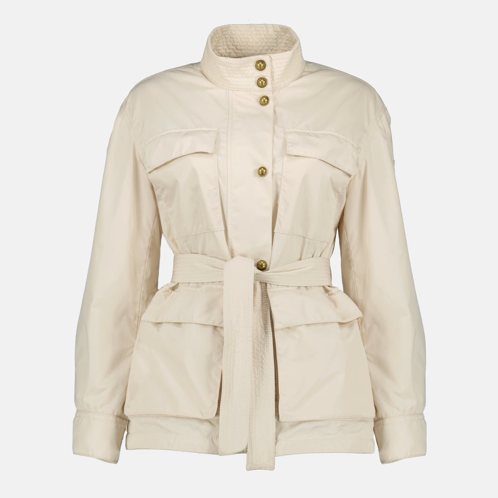 モンクレールの女性用ベルト付きベージュマイタケジャケットの画像 - 春夏2026 - 正面ビュー