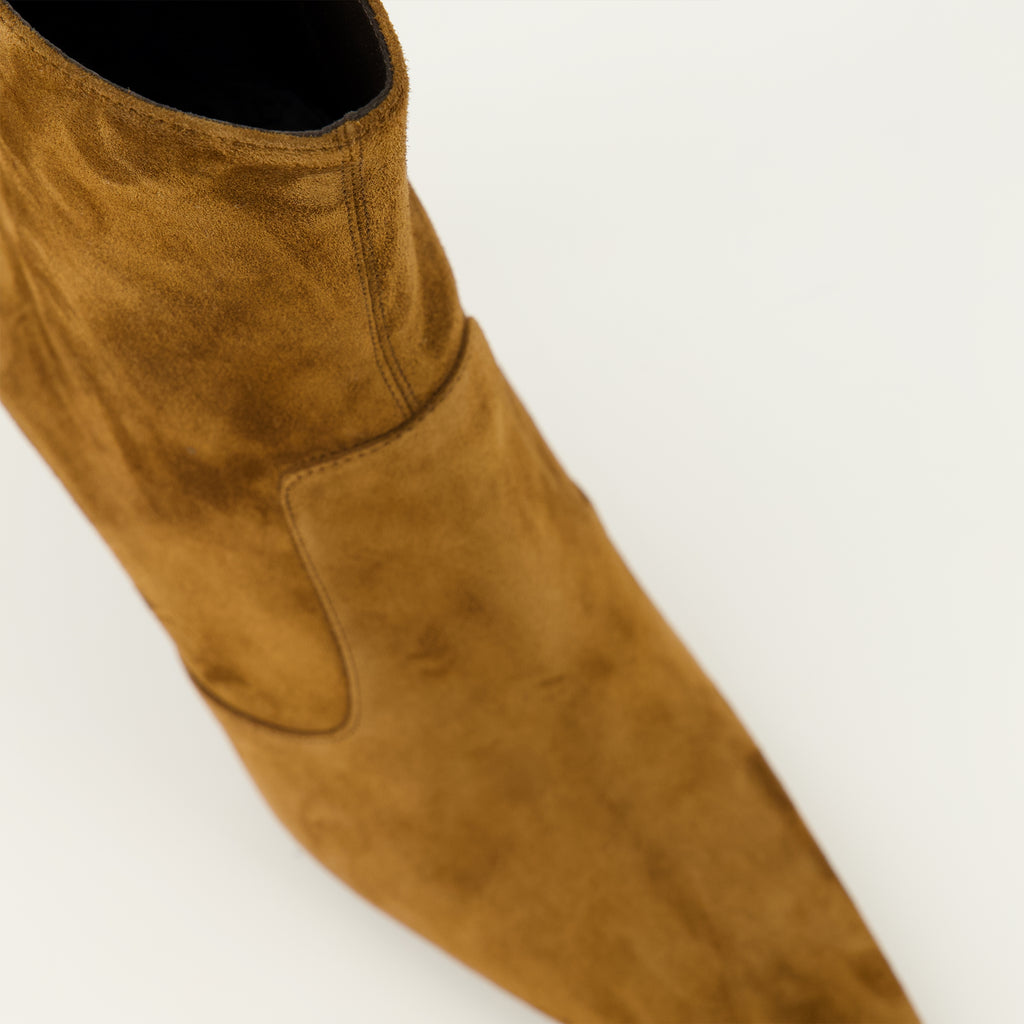 Bottines Stivali Opyum in Suede Marrone Saint Laurent Marron Femme