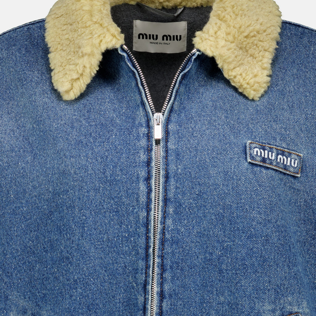 Vestes Giacca in Denim Blu Miu Miu Bleu foncé Femme
