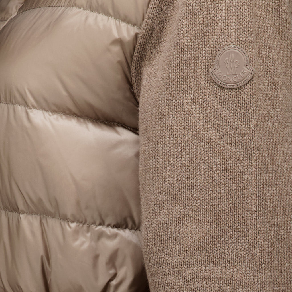 Vestes Cárdigan Beige con Cierre y Cinturón Moncler Beige Femme