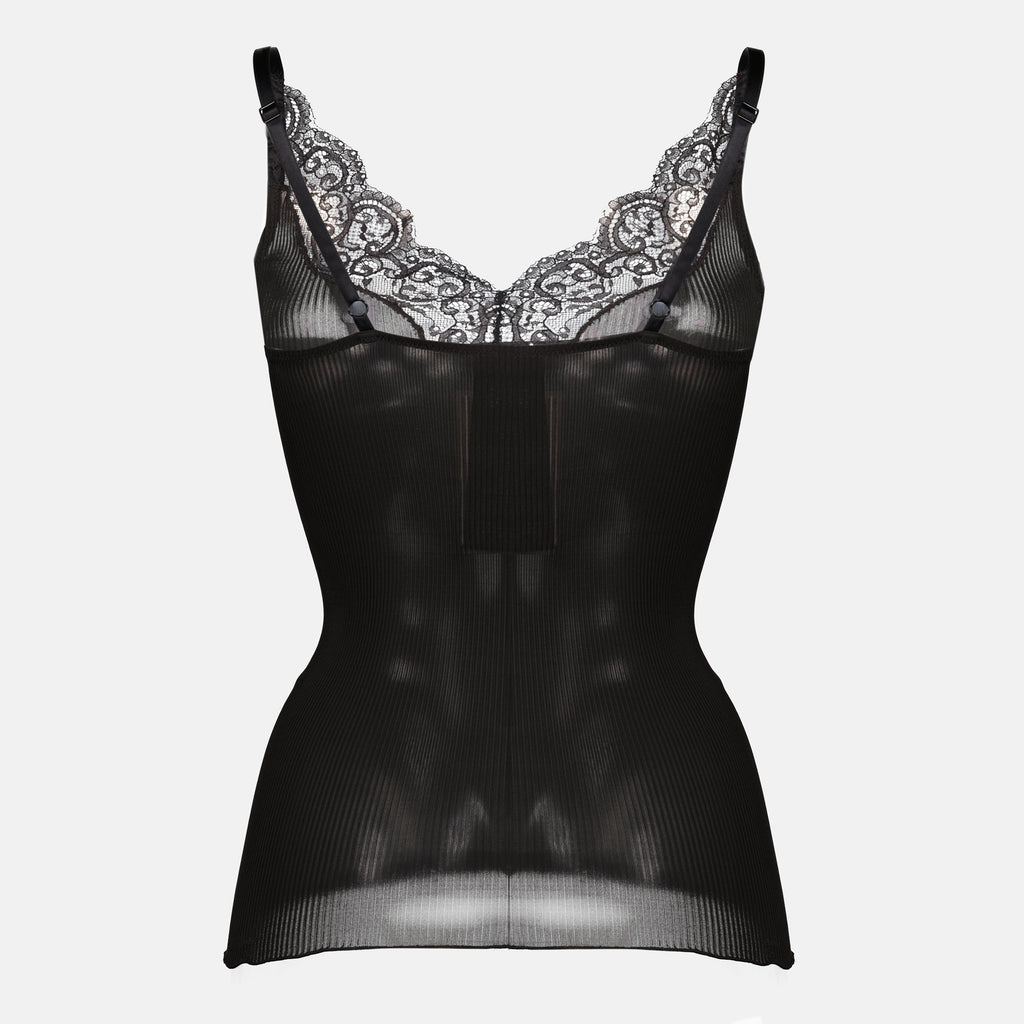 Image of the Saint Laurent Women's Silk Tank Top - Autumn-Winter 2025 Season - Detailed View_2