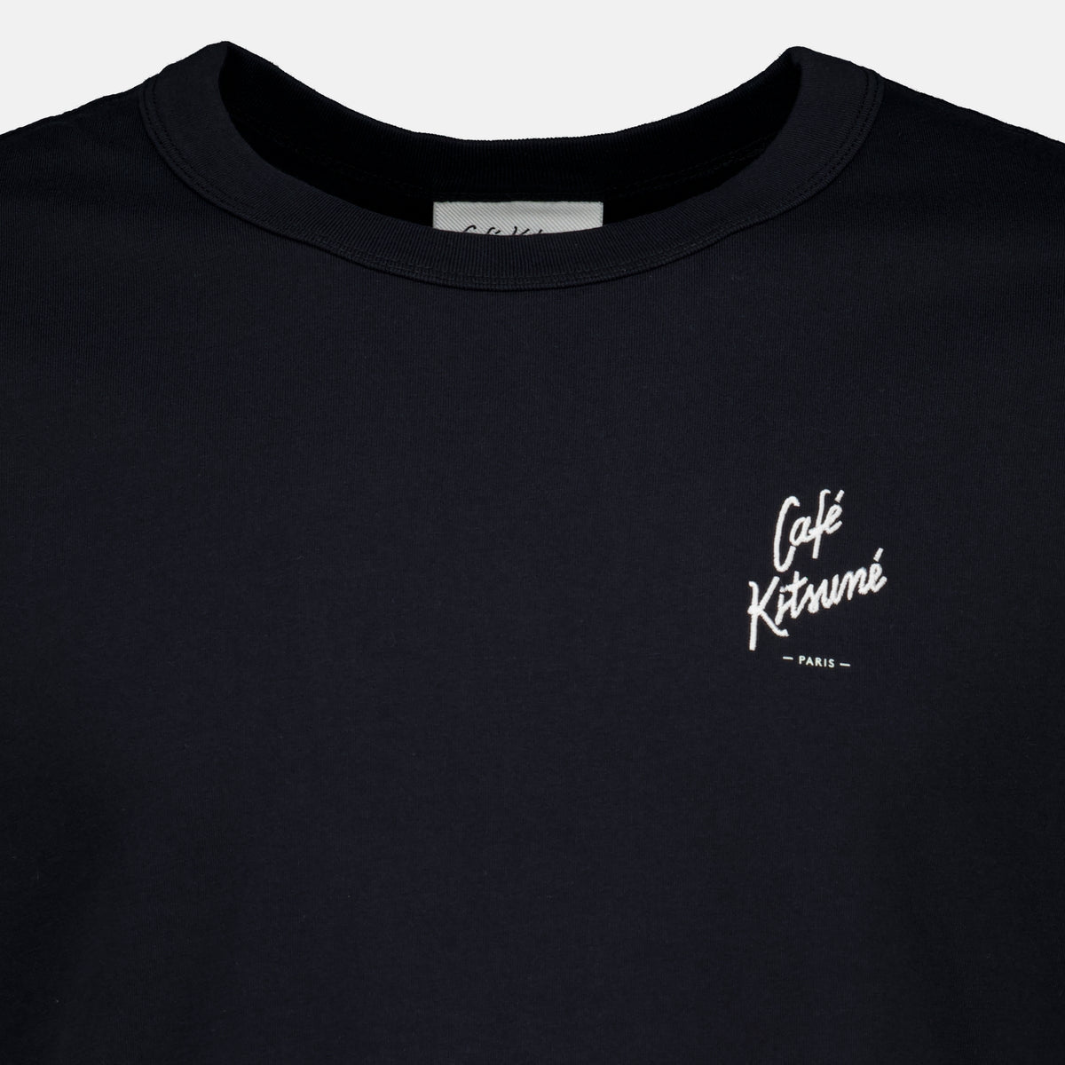 T-shirts T-shirt brodé noir Maison Kitsune Noir Homme