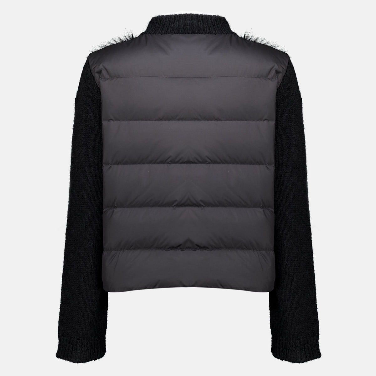 Maille Black Alpaca and Wool Cardigan Moncler Noir Femme