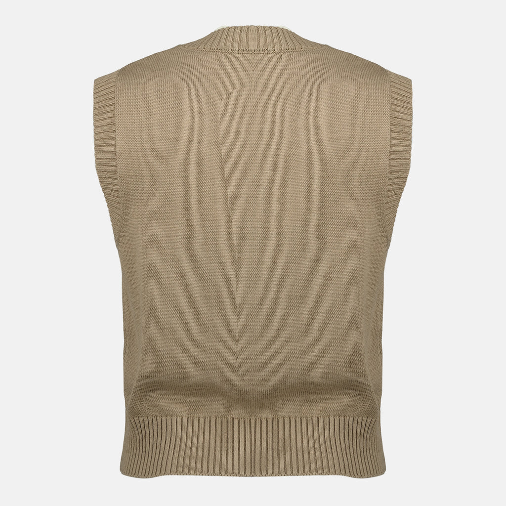 Maille AMI sleeveless heart sweater brown Ami PARIS Marron Unisexe