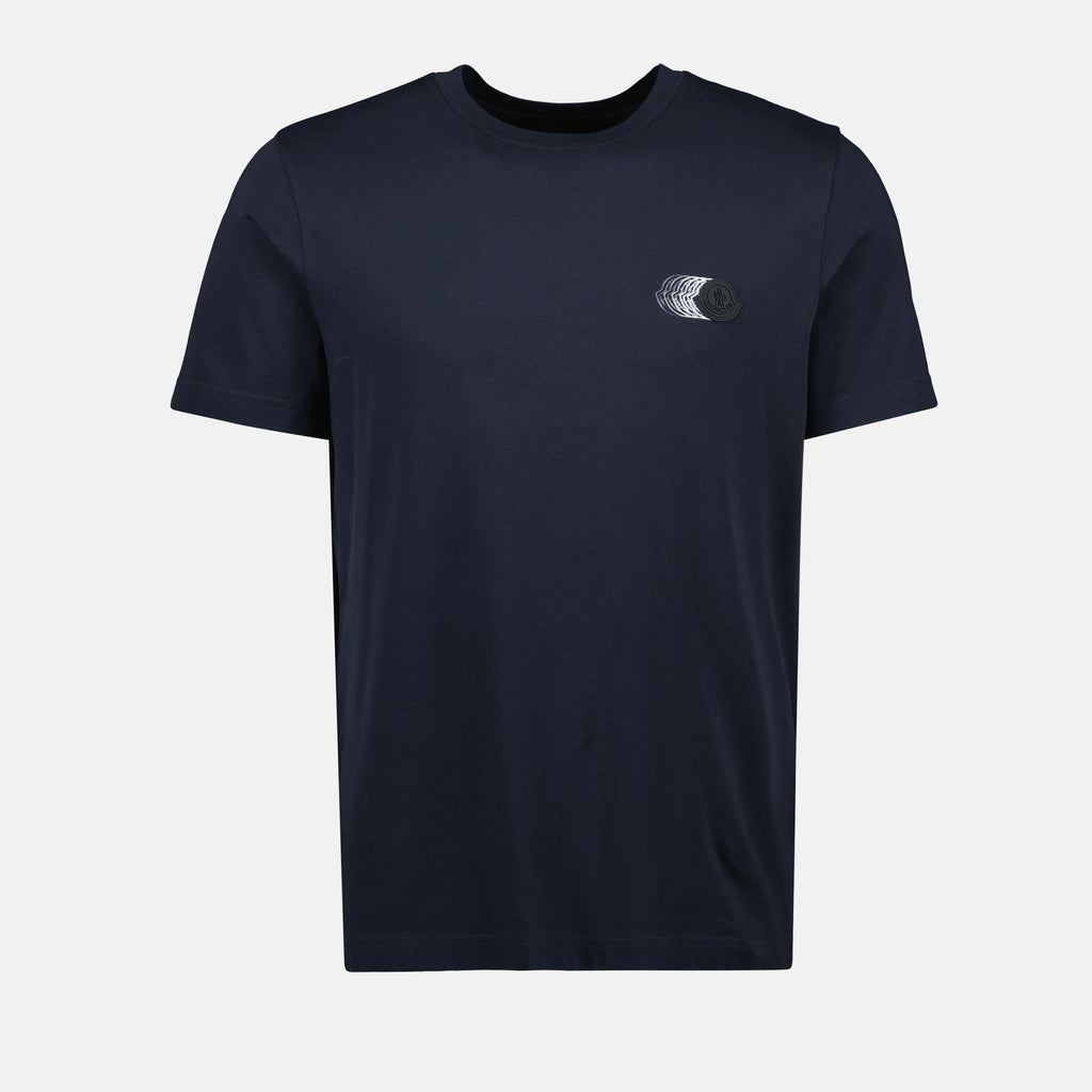 T-shirts Faded Logo Print T-shirt Moncler Dark blue Homme
