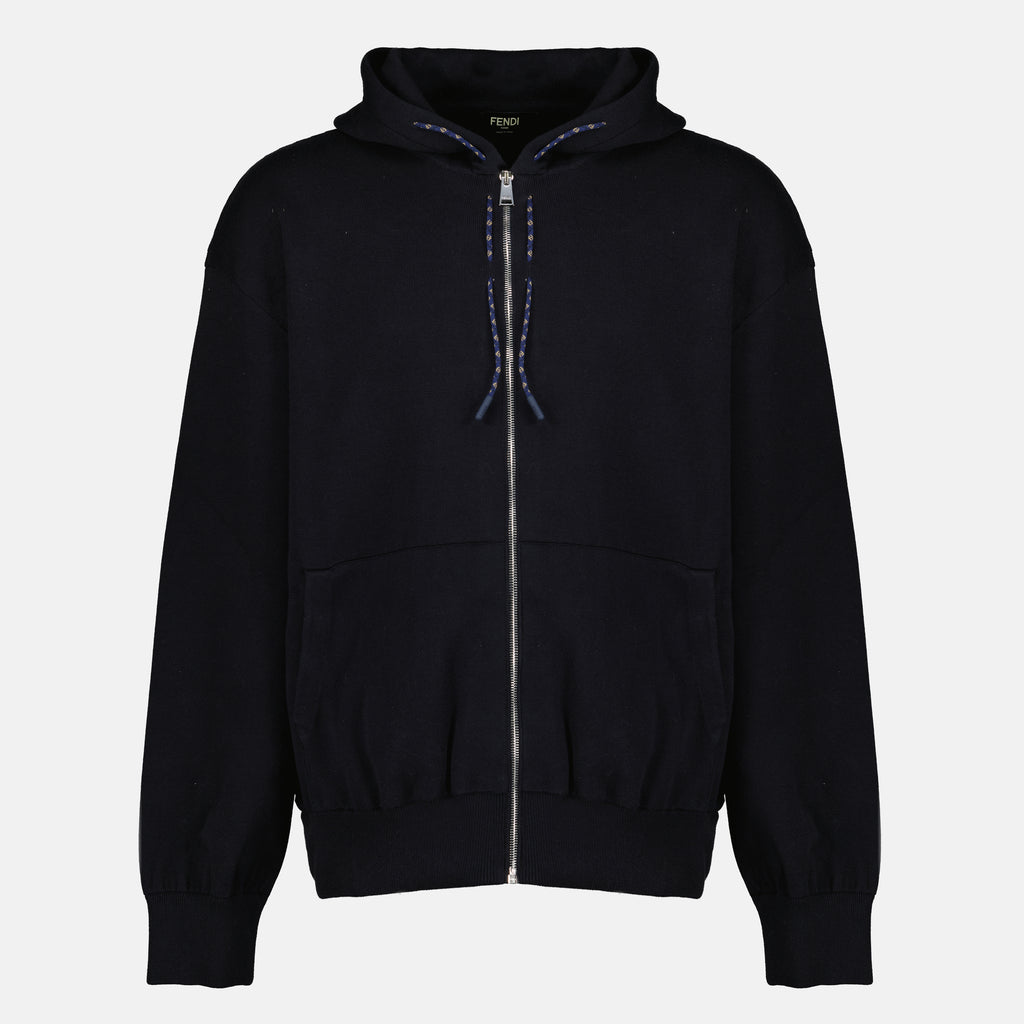 Vestes Zipped cashmere sweatshirt in blue Fendi Bleu foncé Homme
