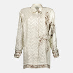 Imagen de la camisa larga imprimida beige de la marca Max Mara para Mujer - Temporada Primavera-Verano 2026 - Vista Frontal