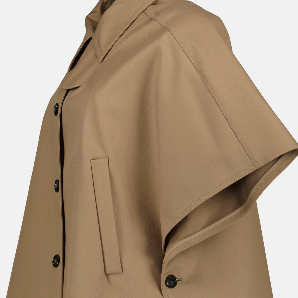 Immagine del cape in gabardine marrone di Max Mara per Donna - Stagione Primavera-Estate 2026 - Vista Dettagliata 1