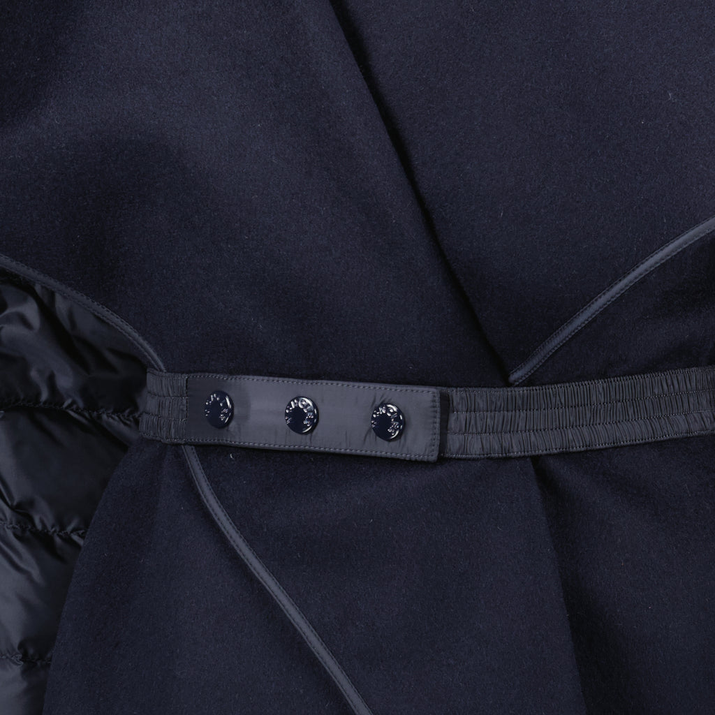 Vestes Cape en laine matelassée Moncler Bleu foncé Femme