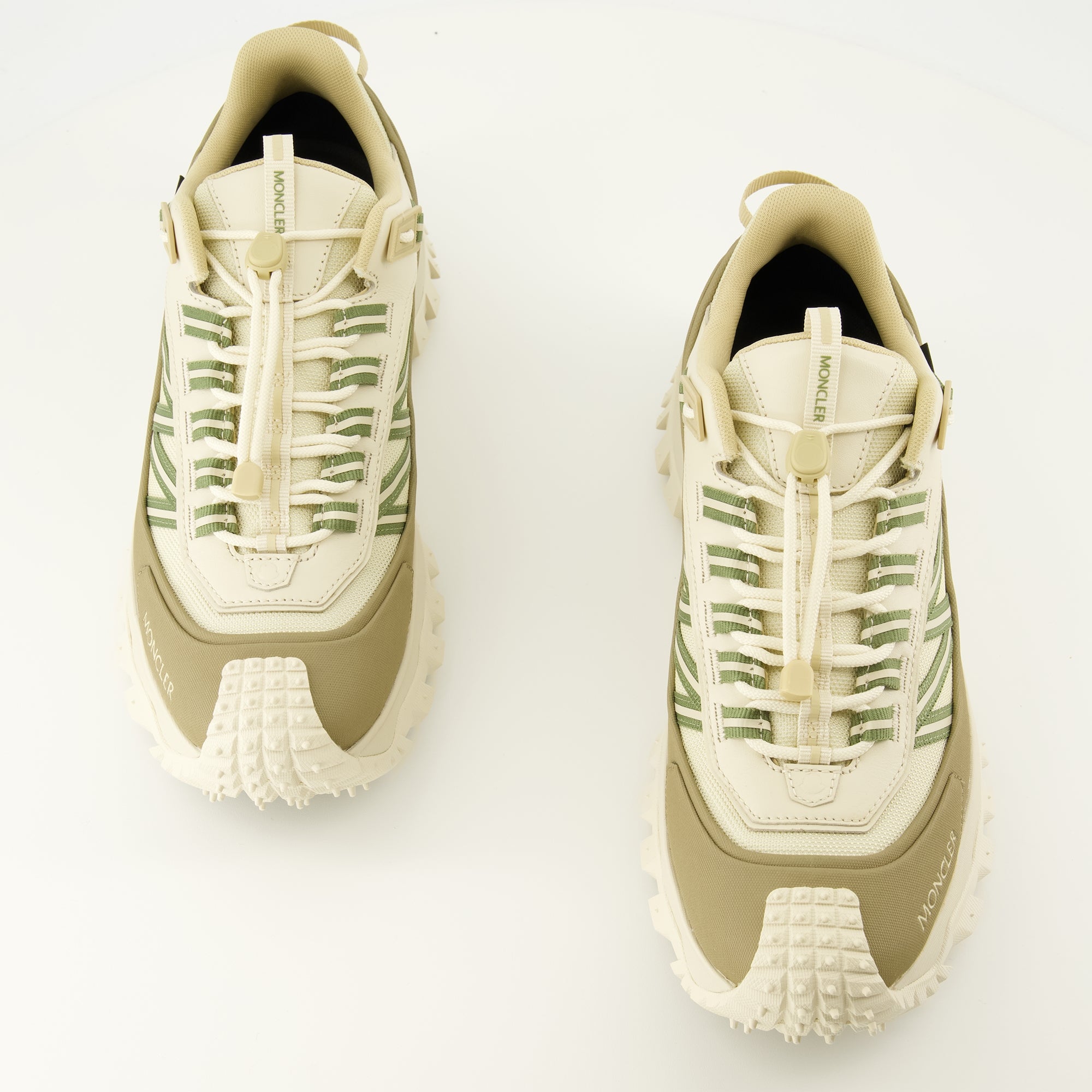 Image of the Moncler Men's Trailgrip GTX Beige Sneakers - Spring-Summer 2026 - Top view of the pair