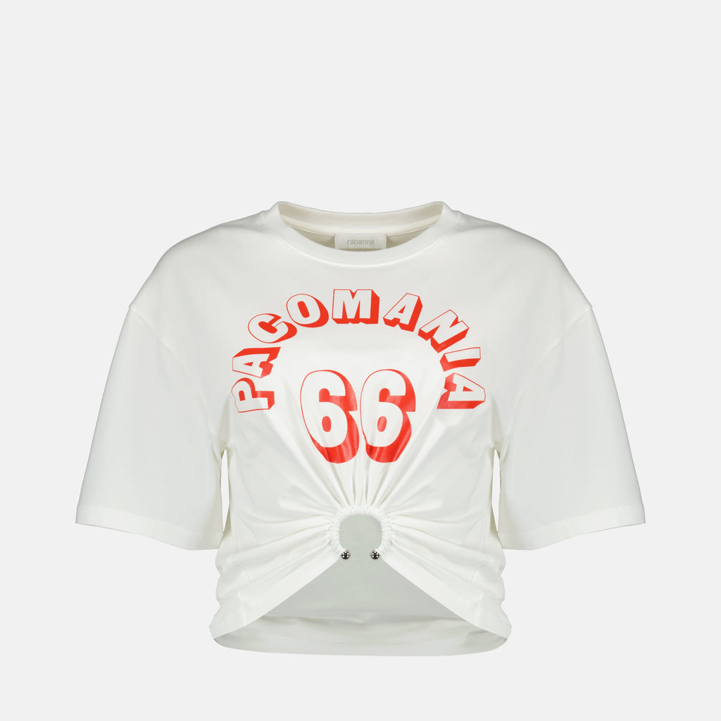 ラバンヌブランドの女性用白コットンピアスTシャツの記事の画像 - 2026年春夏シーズン - フロントビュー