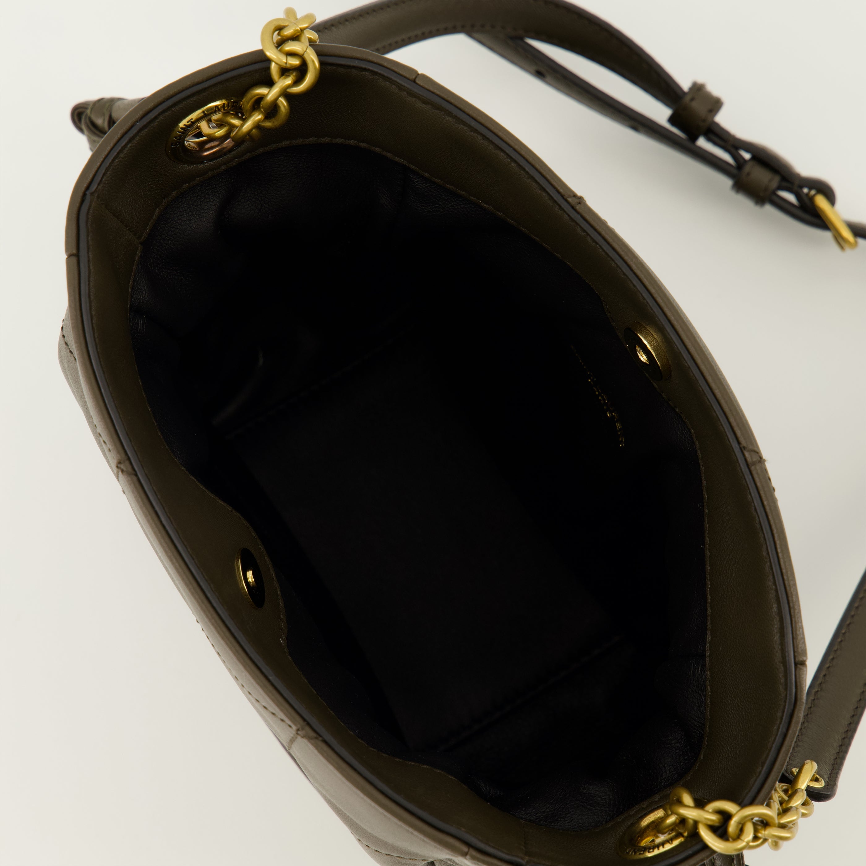 Sacs seau Sac Jamie mini kaki en cuir d'agneau Saint Laurent Marron Femme