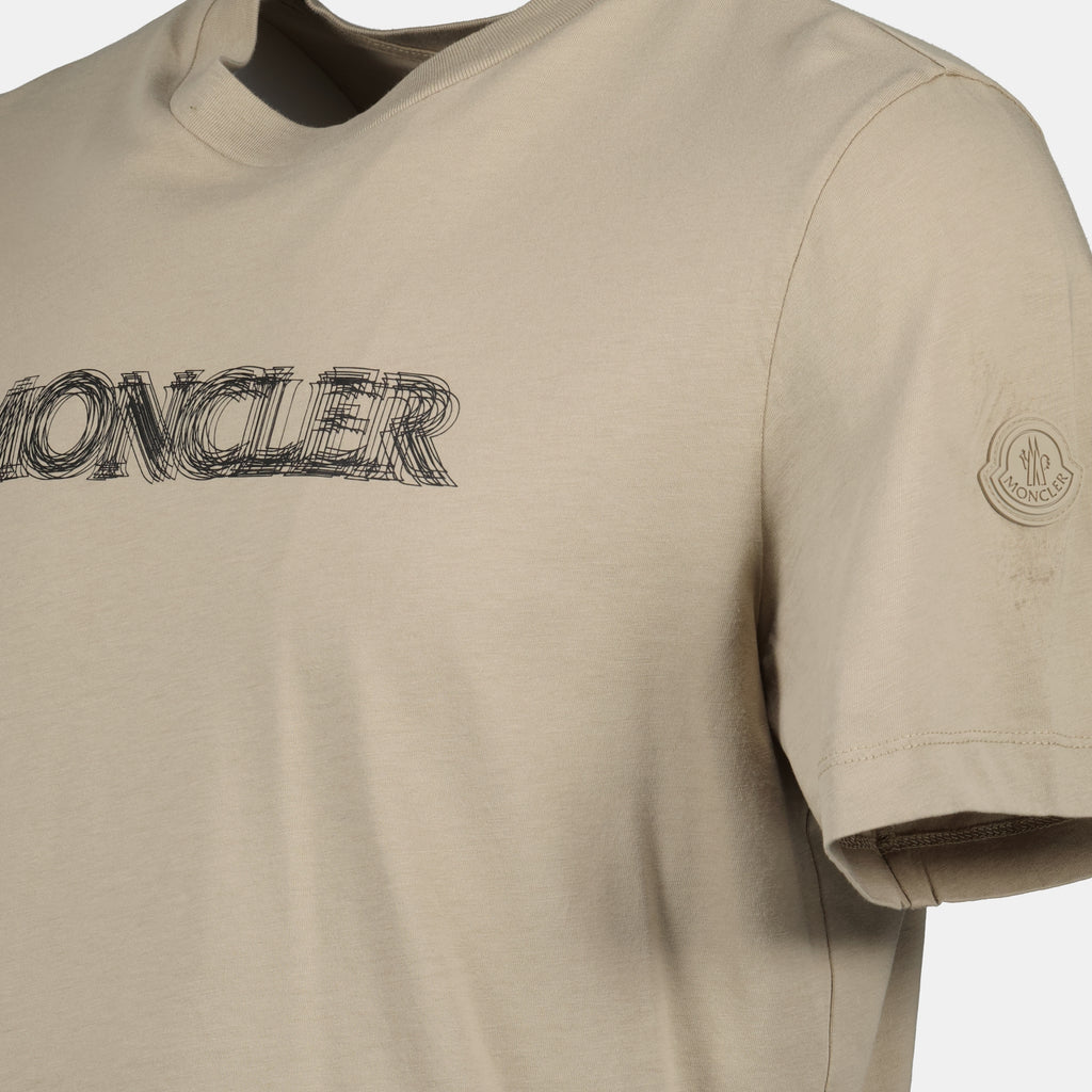 T-shirts Blurred Logo T-shirt Moncler Beige Homme