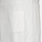 Shorts Short FF en coton éponge Fendi Blanc Homme