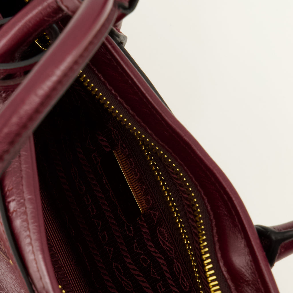 Sacs à main et épaule Mini Borsa Bonnie in Pelle Bordeaux Prada Bordeaux Femme