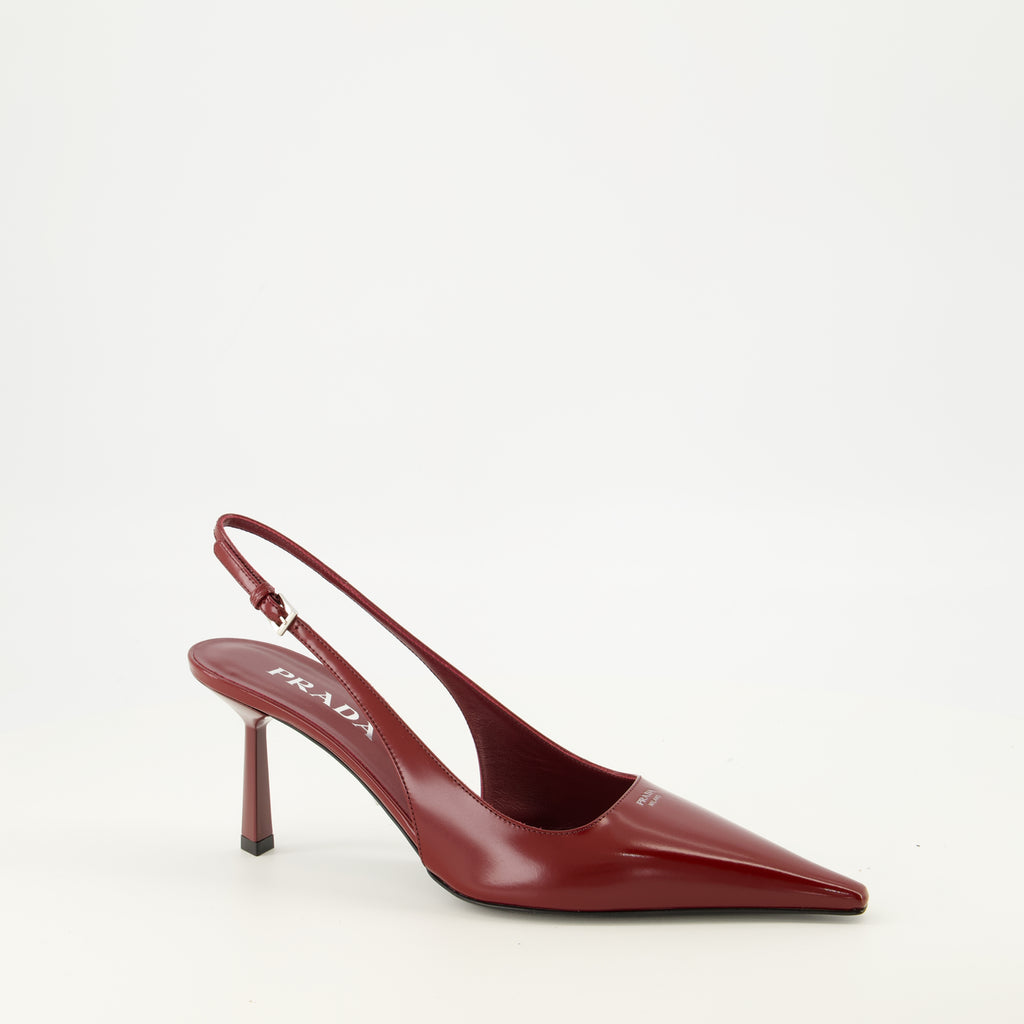 Escarpins 레드 페이턴트 레더 힐 Prada Rouge Femme