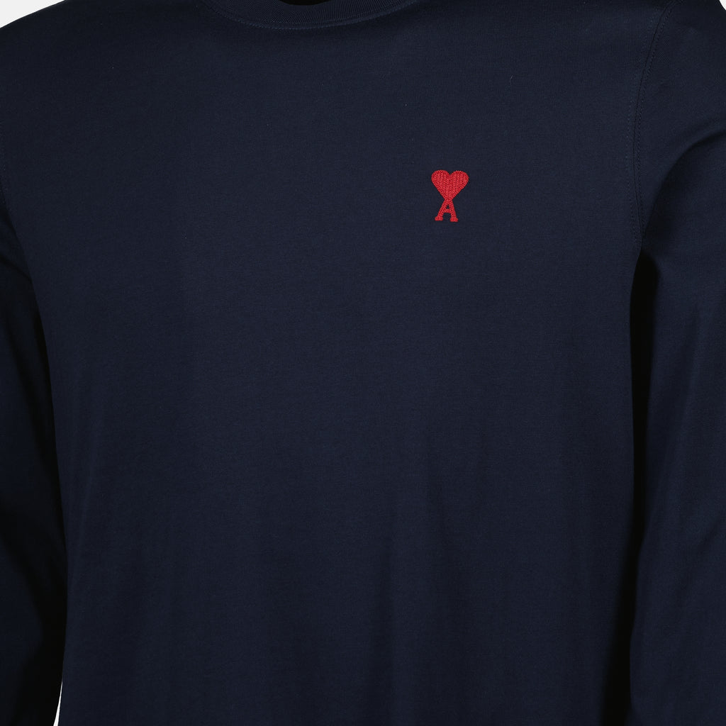 Image de l'article T-shirt manches longues Ami de coeur de la marque Ami PARIS pour Unisex - Saison Automne-Hiver 2025 - Vue détaillée_3