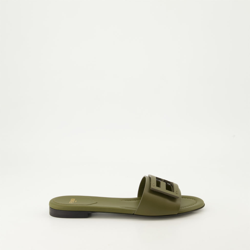 Sapatos abertos Sandales Baguette Fendi Verde Femme
