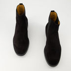 Imagen de las botines de cuero ante de Tod's para hombre - Temporada Otoño-Invierno 2025 - Vista de cima do par de zapatos