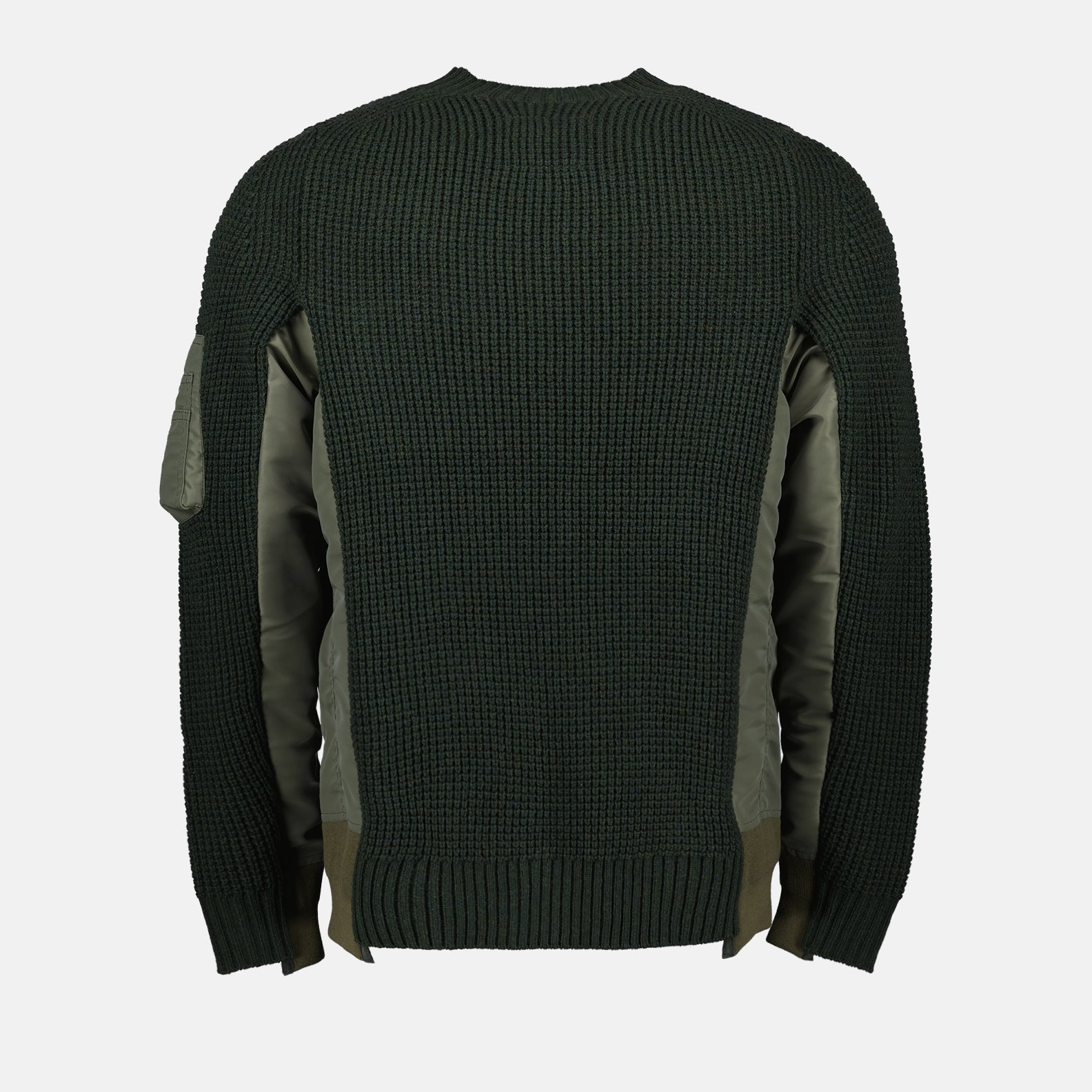 Maglieria Maglione bi-materiale Sacai Verde Homme