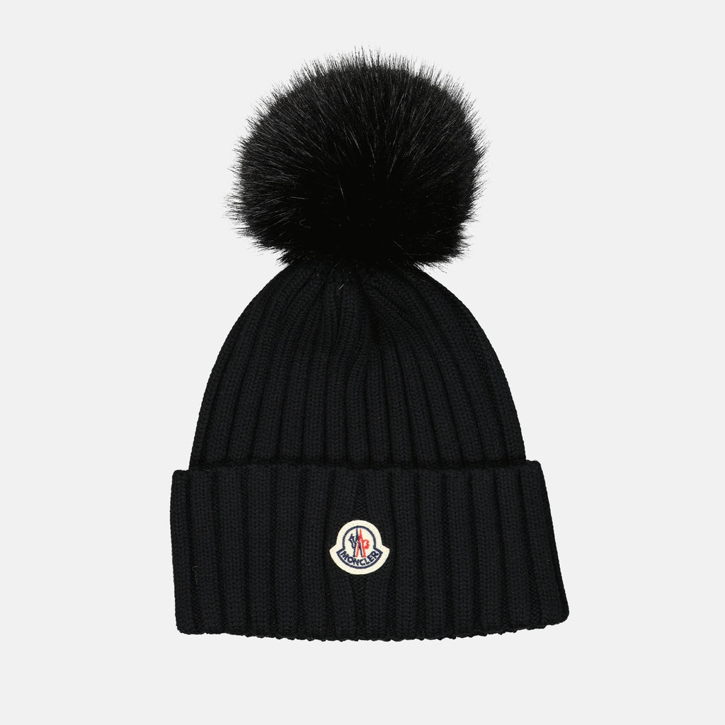 Chapeaux, casquettes et bonnets Bonnet à pompon Moncler Noir Femme