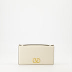 Kleine lederwaren Portefeuille VLogo à chaîne Valentino Garavani Weiß Femme