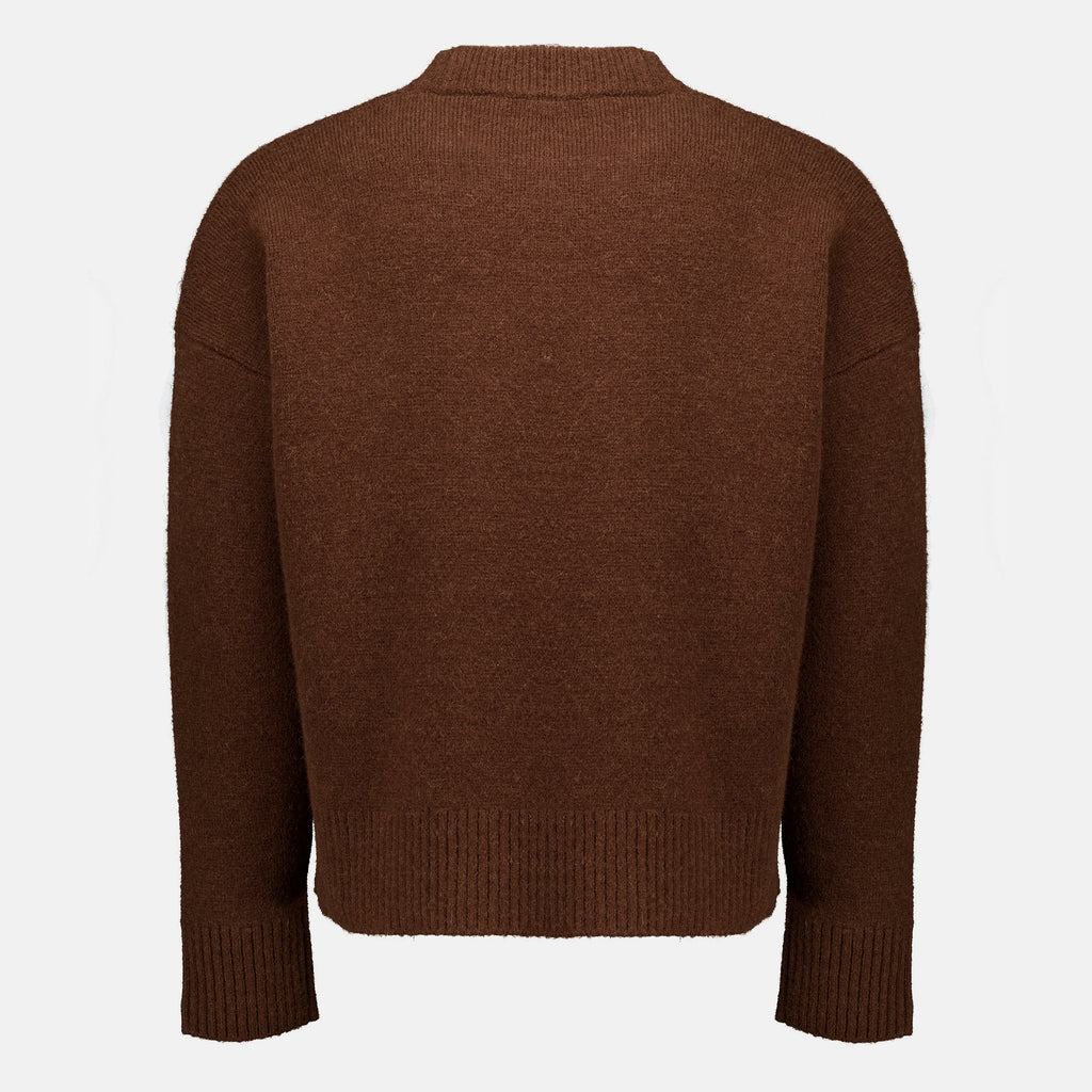 Maille Maglione AMI Heart Marrone Ami PARIS Marron Unisexe