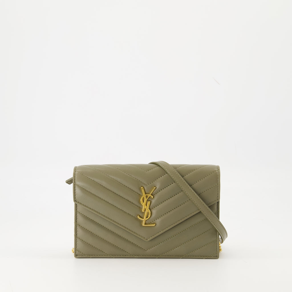 Shoulder Bags Chain Envelope Wallets Saint Laurent Kaki Women