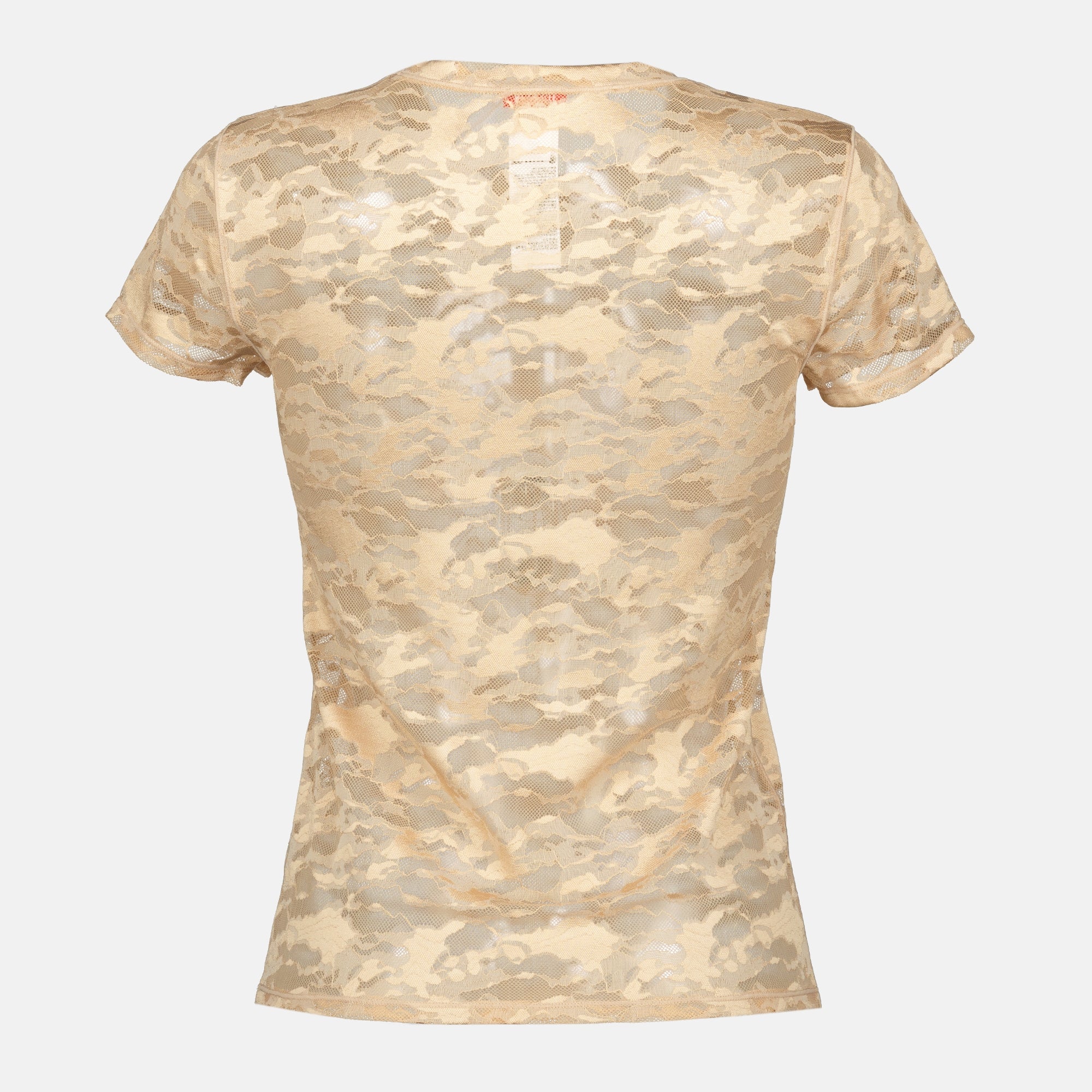 Bild des Kasia-ULT T-Shirts aus beiger Spitze der Marke Diesel für Damen - Frühjahr/Sommer 2026 - Rückansicht