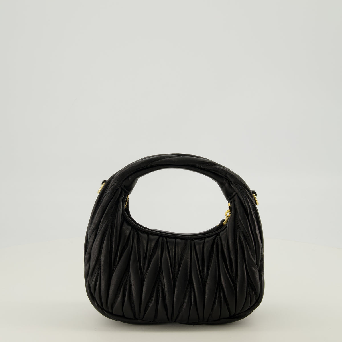 Sacs à main et épaule Mini Hobo Wander Bag Nera Miu Miu Noir Femme