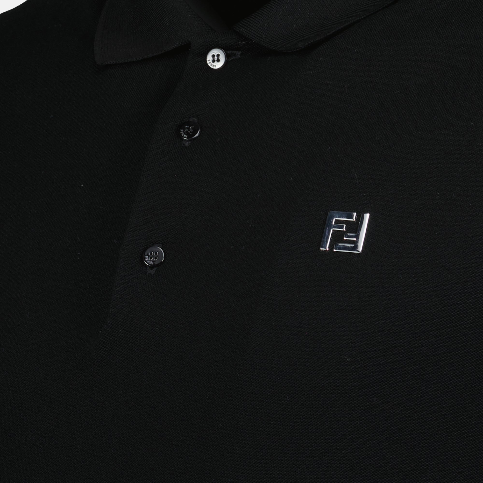 Polo shirts Piqué Cotton Polo Fendi Black Homme