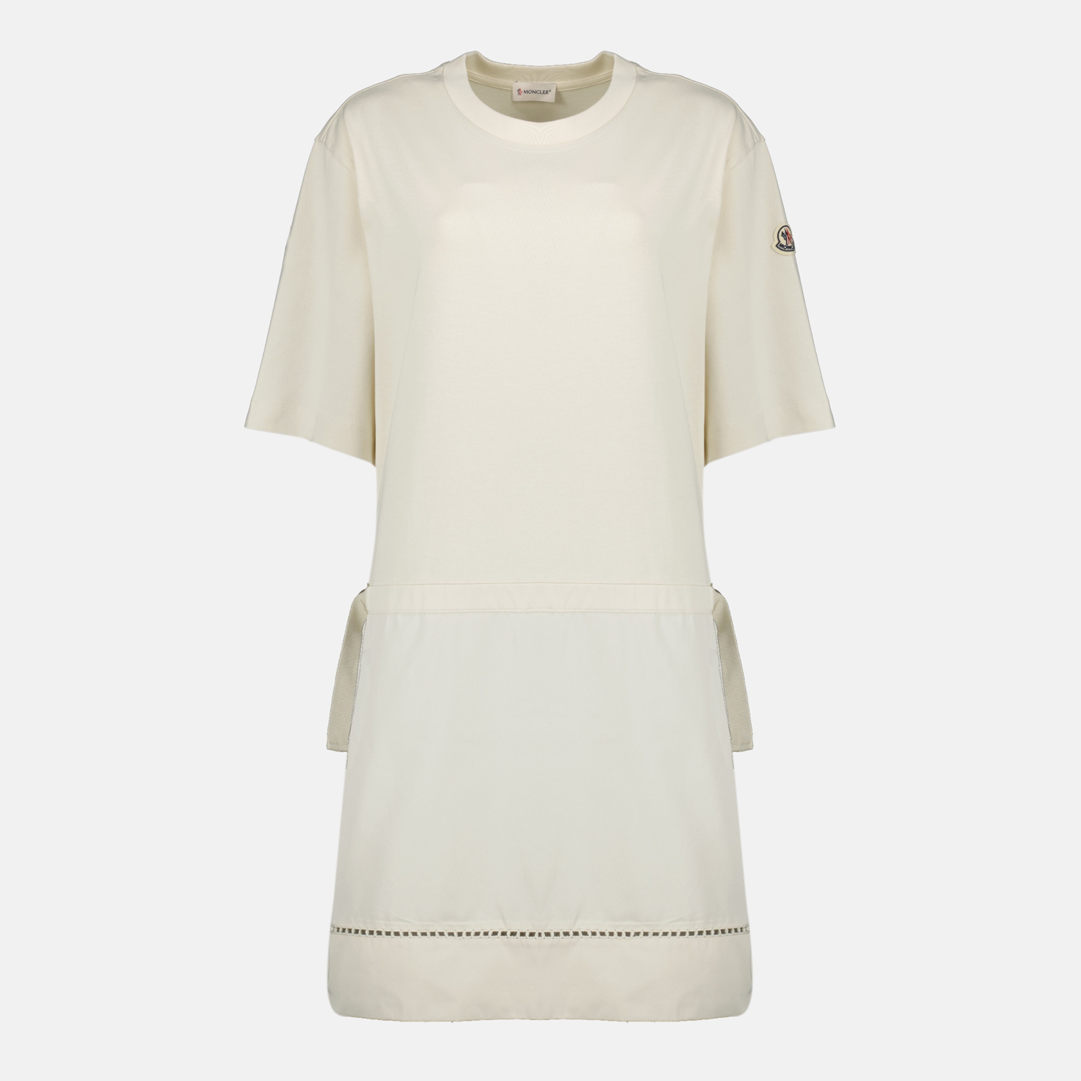 Image de l'article Robe en coton beige de la marque Moncler pour Femme - Saison Printemps-Été 2026 - Vue de Face