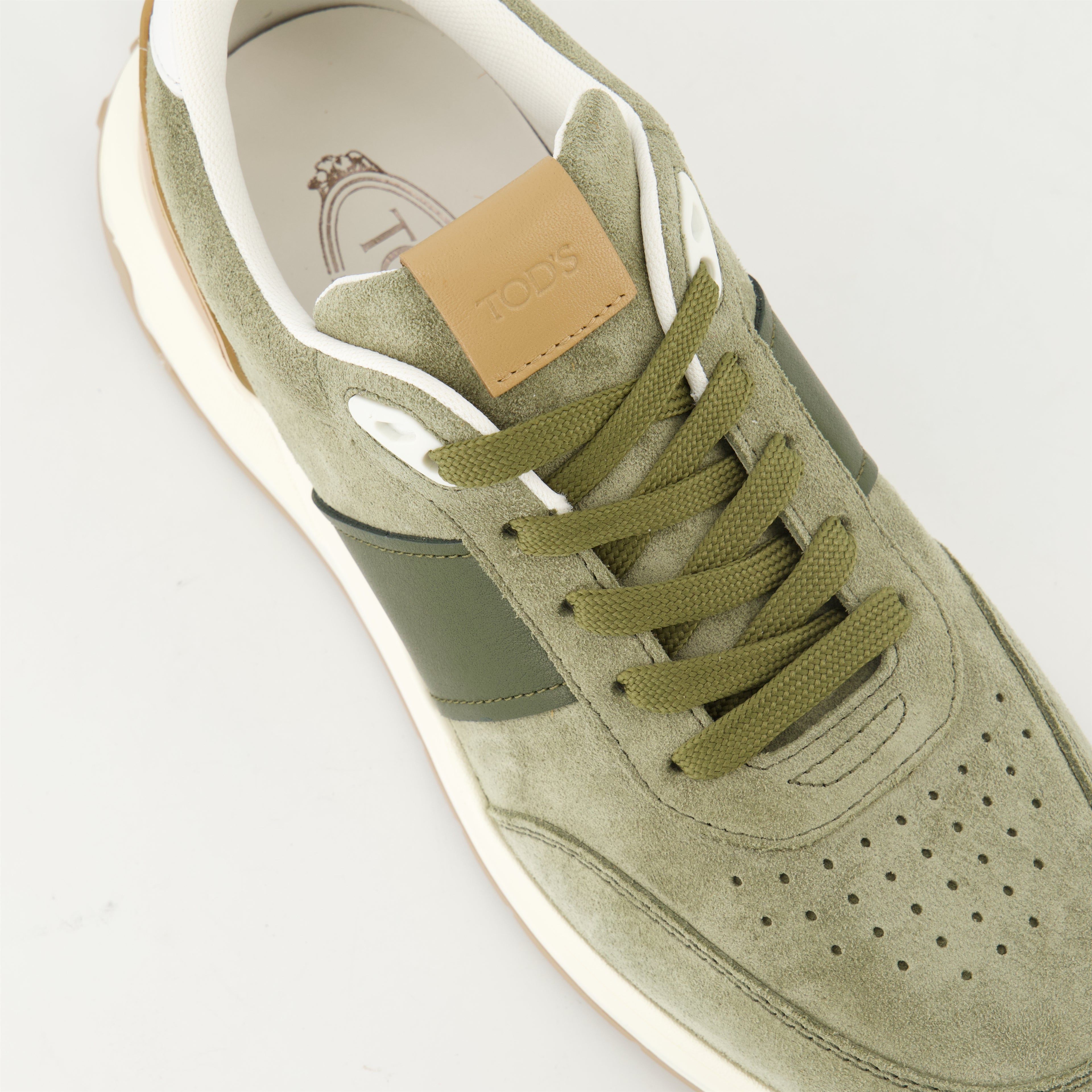 Sneakers Suede Leather Sneakers Tod's Khaki Homme