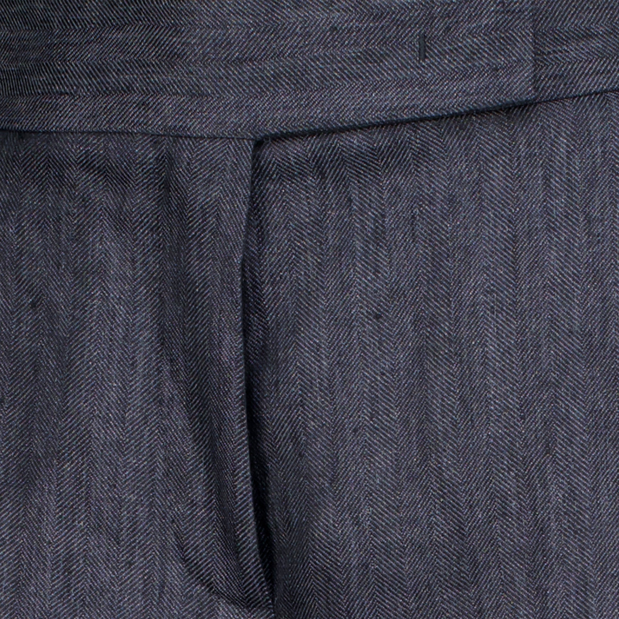 Pantalons Calças Largas de Linho Chevron Cinza Max Mara Gris Femme
