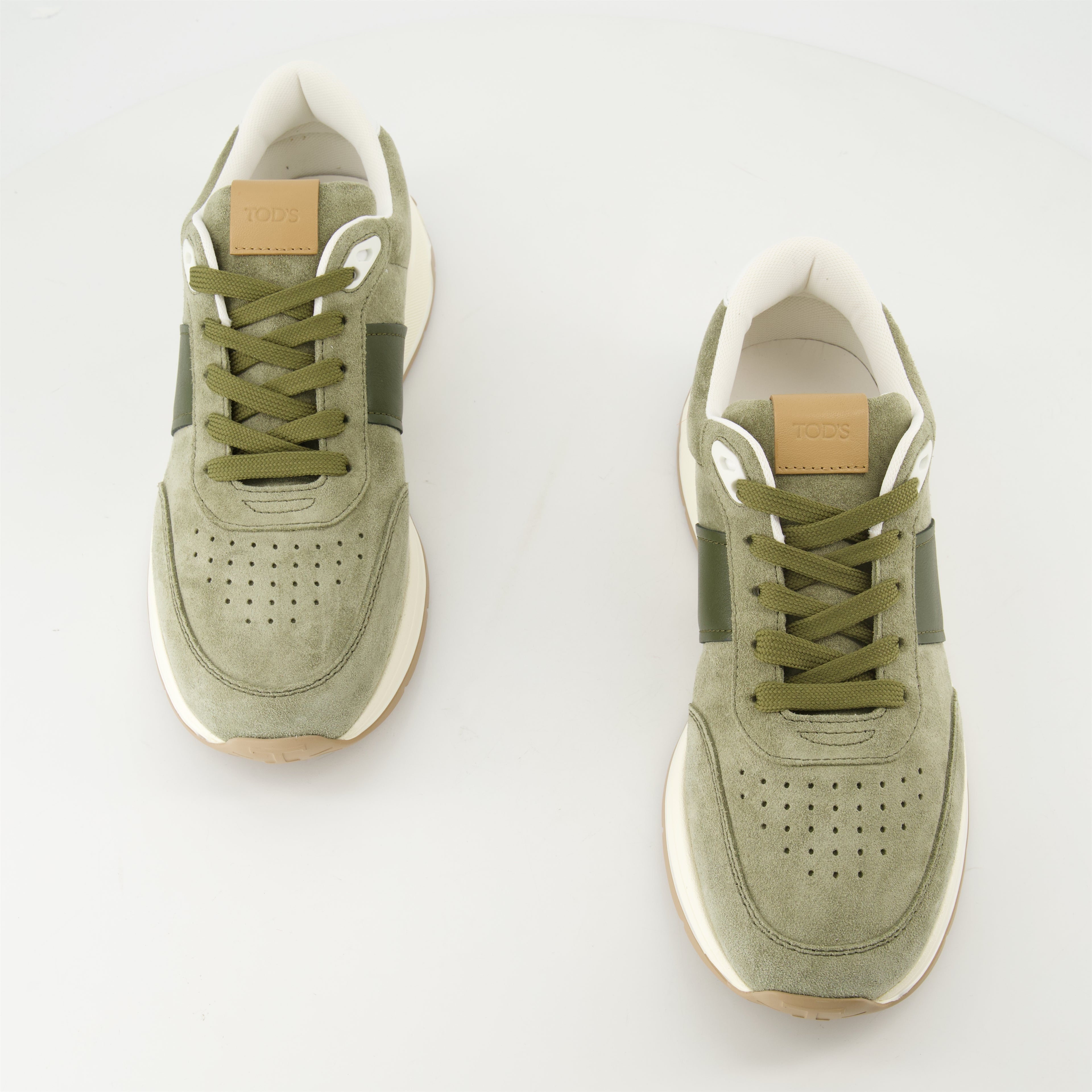 Sneakers Suede Leather Sneakers Tod's Khaki Homme