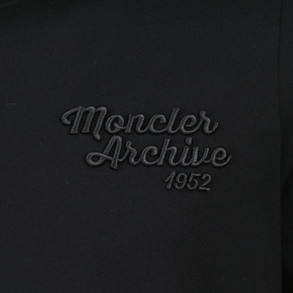 T-shirt T-Shirt con Logo Ricamato Moncler Nero Homme