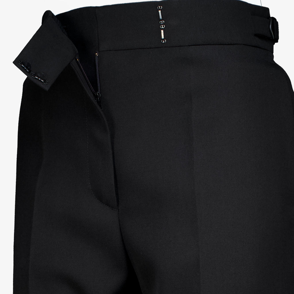Pantalons Schwarze Gabardine-Hosen Prada Noir Femme