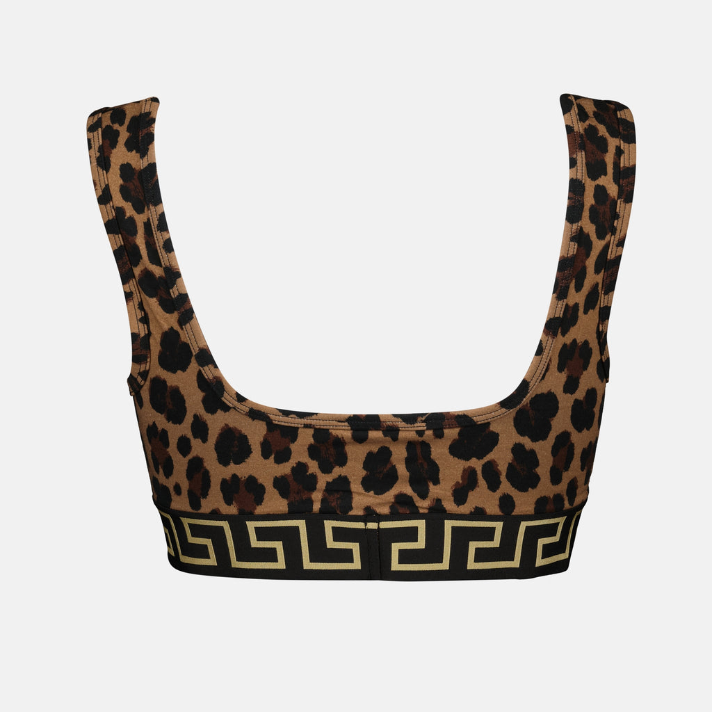 Tops Brassière Greca leopard Versace Marrom Femme