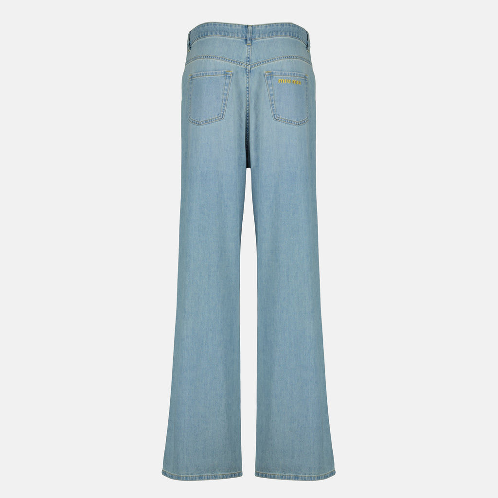 Pantalons Jean large bleu clair Miu Miu Bleu Femme