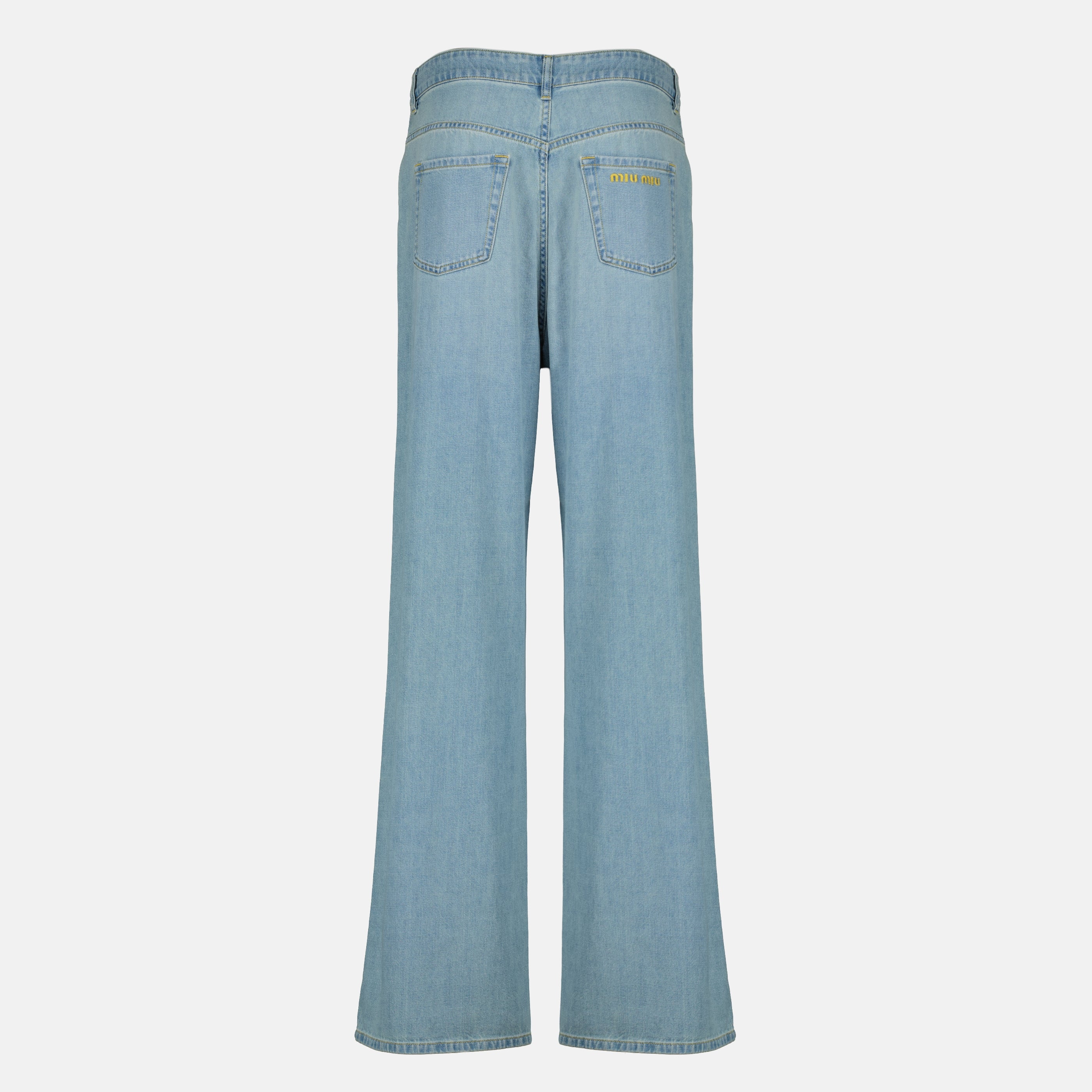 Pantalons Jean large bleu clair Miu Miu Bleu Femme